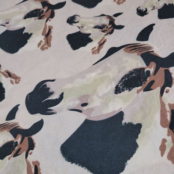 Lynn Ritchie Silk Blend Horse Animal Print Print 3/4 Sleeve Top XL - Picture 4 of 10